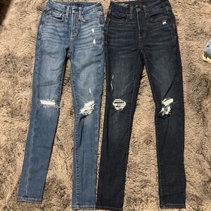 Arizona Jean Company Blue and Black Distressed Skinny Jeans